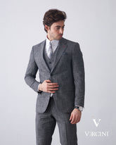 Vercini Charcoal Elegance Three-Piece Men's Suit
